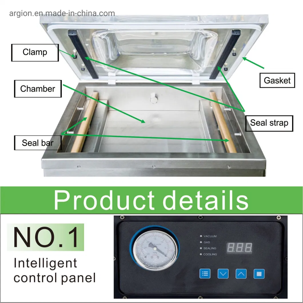 Kitchen Equipment Commercial CE Standing Chamber Vacuum Sealer with 2PCS Seal Bar